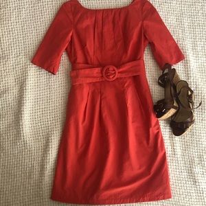 Coral Retro Fitted Dress